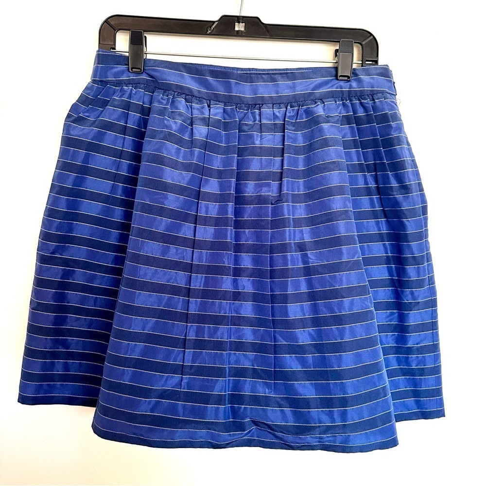 J. Crew Silk Cotton Blend Two Tone Blue Skirt Size 10 - Picture 2 of 7
